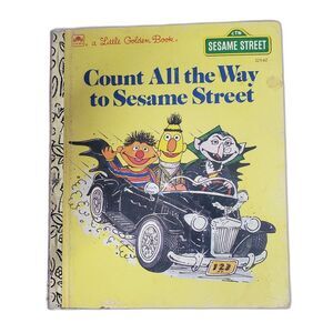 Vintage 80's LITTLE GOLDEN BOOK Count All The Way to Sesame Street